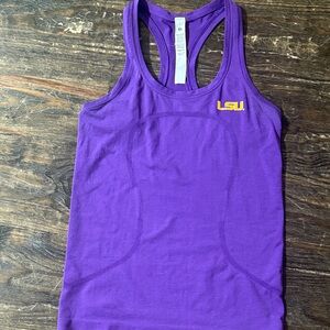 lululemon athletica Purple Racerback Tank with LSU Logo